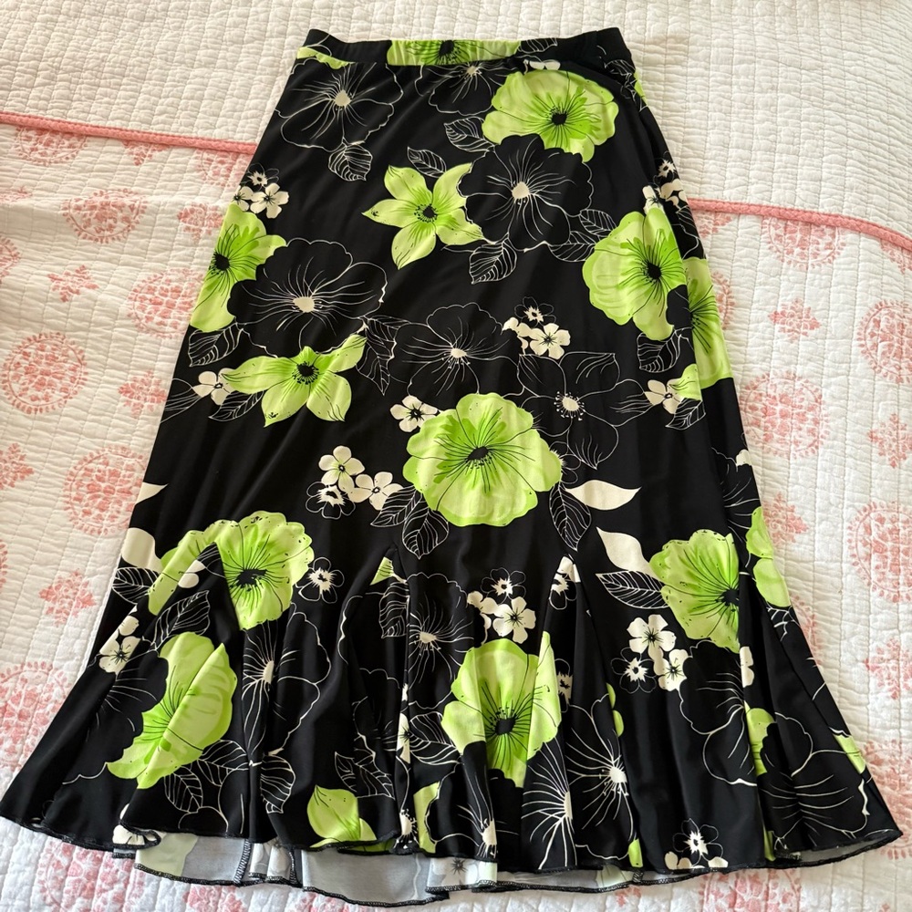Vintage 90s Y2K Tropical Hibiscus Floral Skirt